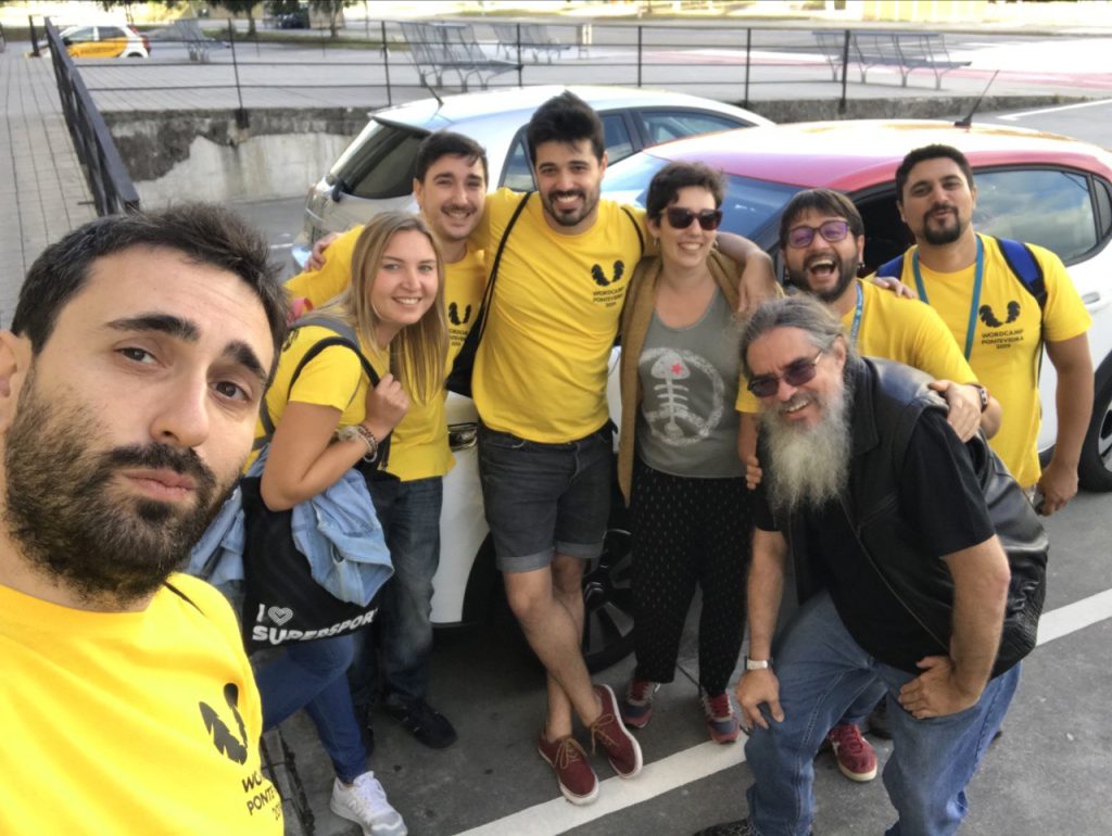 Foto de grupo con parte de los organizadores de la WordCamp Pontevedra 2019